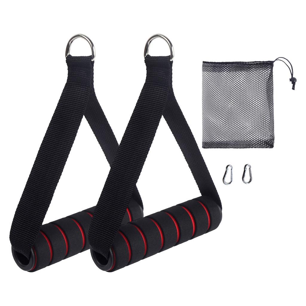 Home Gym System - 2x エクササイズハンドル プーリーシステム用ワークアウトハンドル ホームジム プルダウン フィットネス機器