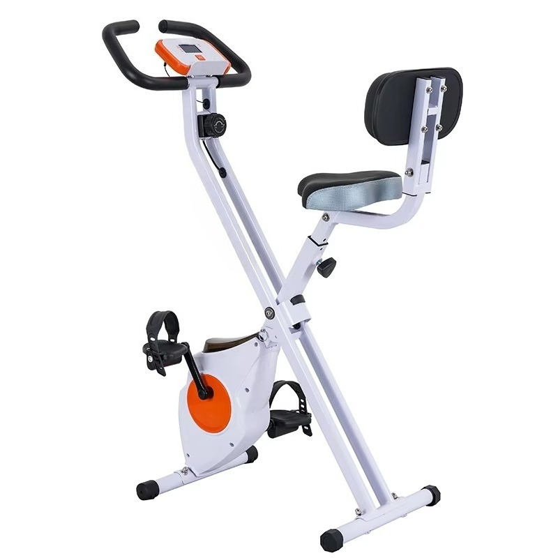Home Gym Bike - スマート折りたたみ式エクササイズバイク、8段階抵抗＆スチールフレーム、省スペース設計でホームジムに最適