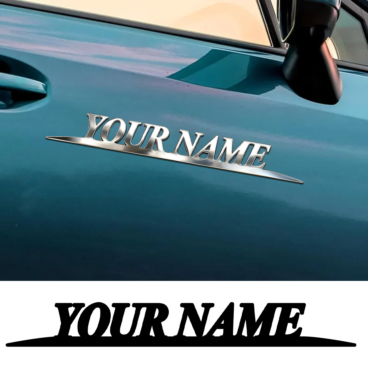 Weight Plate Bumper - メタル製のおしゃれな「YOUR NAME」ステッカー、カスタムロゴ、車のトランク、フェンダー、リアバンパーに適用、DIYアクセサリー、パーソナライズされたバッジ