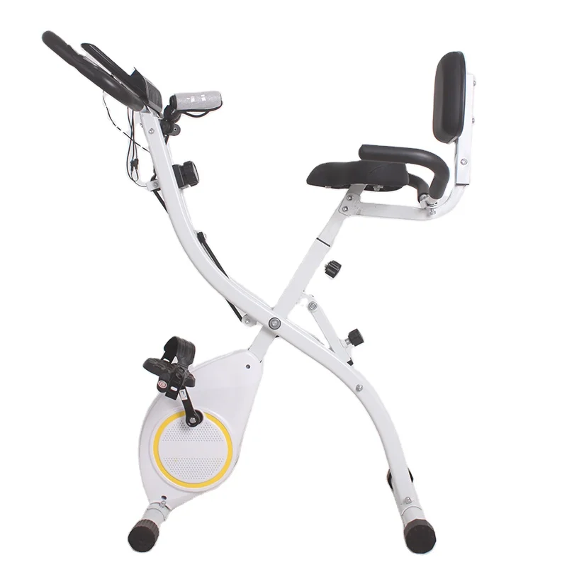 Home Gym Bike - 折りたたみ式高品質ホームジムスポーツ用品磁気抵抗フィットネスエクササイズバイク（背もたれ付き）