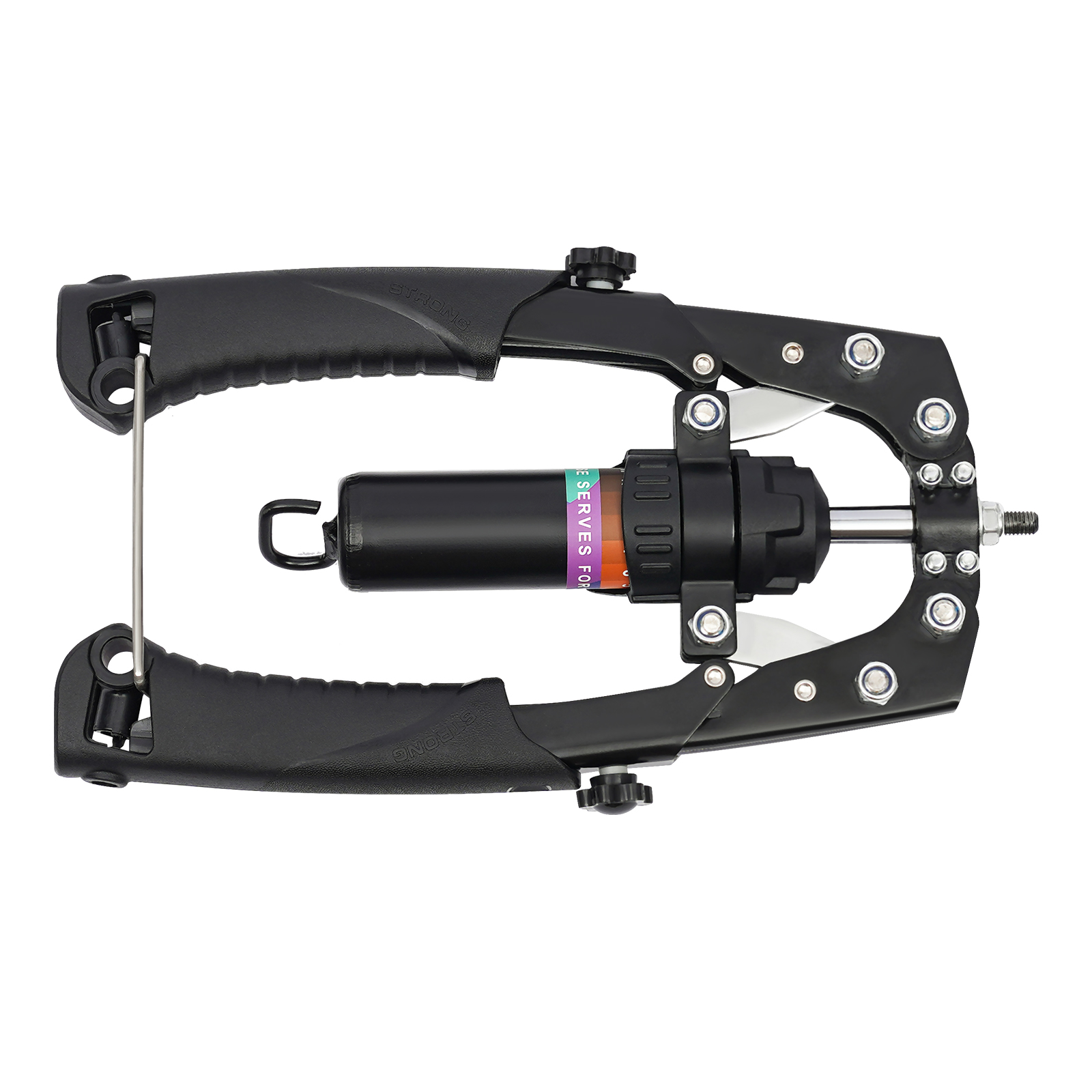 Home Gym Upper Body Workout - ブラック/レッド油圧パワーツイスター、ストレッチ器具、調節可能なチェストエキスパンダー、炭素鋼、腕力トレーナー、440ポンドの抵抗、上半身トレーニングマシン、安全な弾性設計、マルチリベット強化、ホームジムフィットネスツール