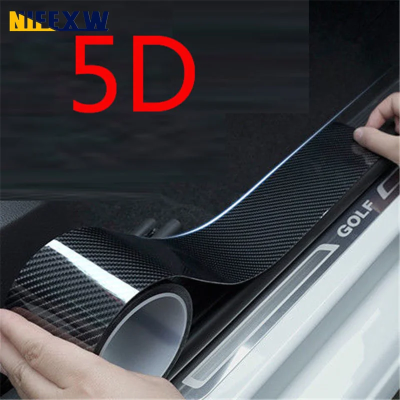 Weight Plate Bumper - 5D カーボンファイバー車のステッカープロテクター車のドアシルステッカー傷防止ステッカープロテクター自動車バンパーストリップ車保護テープ