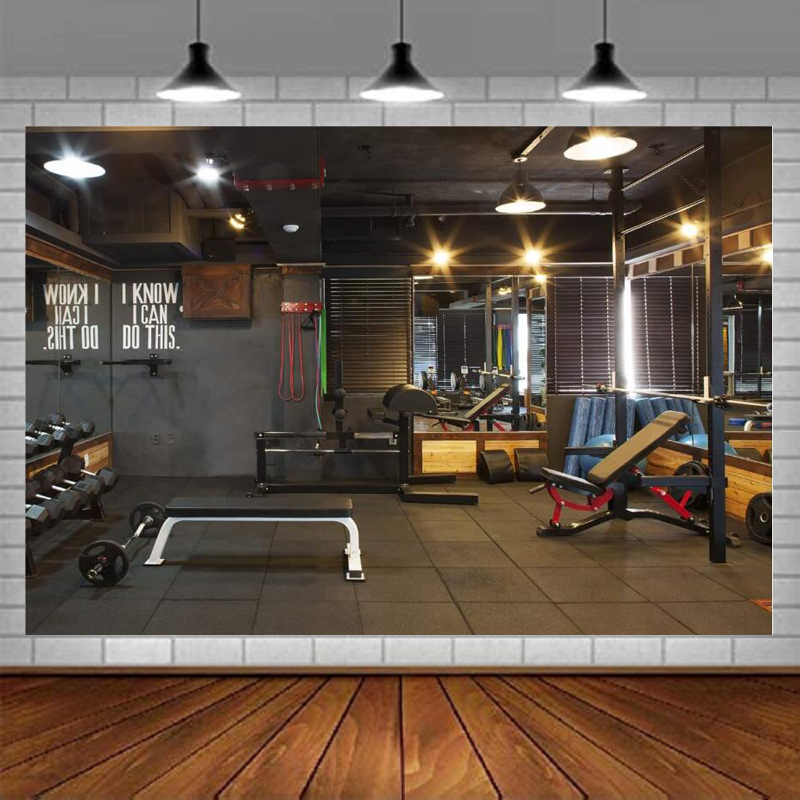Home Gym Video - ジム写真撮影用背景幕フィットネスパーティーデコレーション写真バナーヨガワークアウトバナービデオ背景ホームルームデコレーションポスター