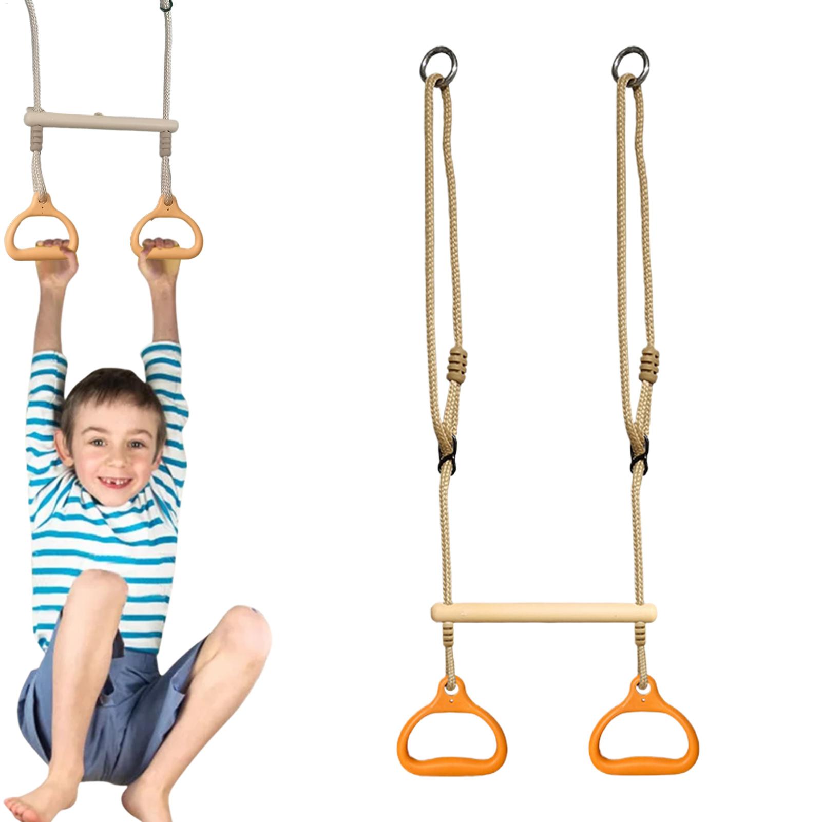 Home Gym Installation - トラピーズ型スイングバー、遊具、リング、人間工学に基づいた感覚遊び、簡単な設置、子供向け、屋内での遊び、庭での遊び。