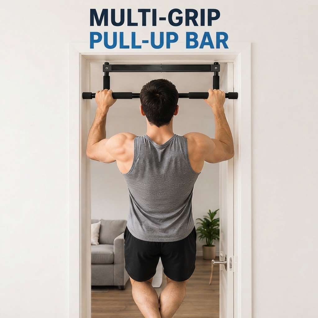 Home Gym Upper Body Workout - 多機能ドア枠懸垂バー、ネジ不要のチンアップバー、ホームジム用上半身トレーニング器具、筋力トレーニング用ドア枠懸垂バー