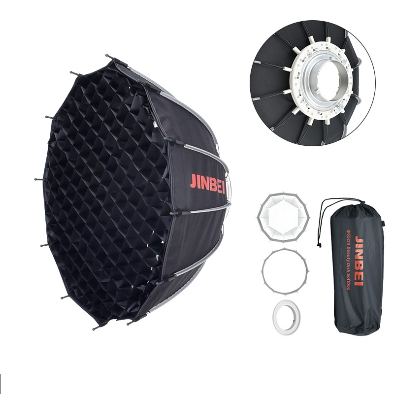 Plyo Box Set - JINBEI 105 ポータブルクイックオープンソフトプライオボックスセット（グリッド付き）105cmスピードライトソフトボックス写真スタジオ（ボーエンズマウント付き）