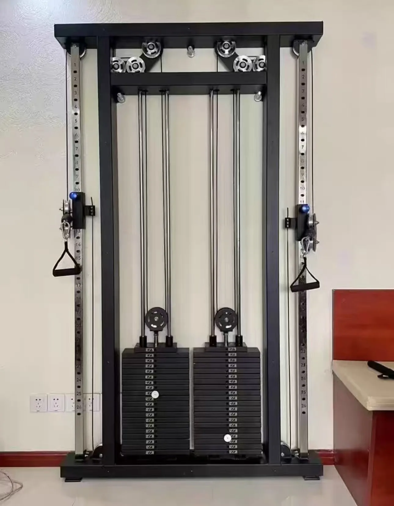 Home Gym Weight Machine - 工場価格 ジムマシン 多機能ケーブル壁掛けクロスオーバートレーナー ハーフスクワットラック デュアルケーブルマシン