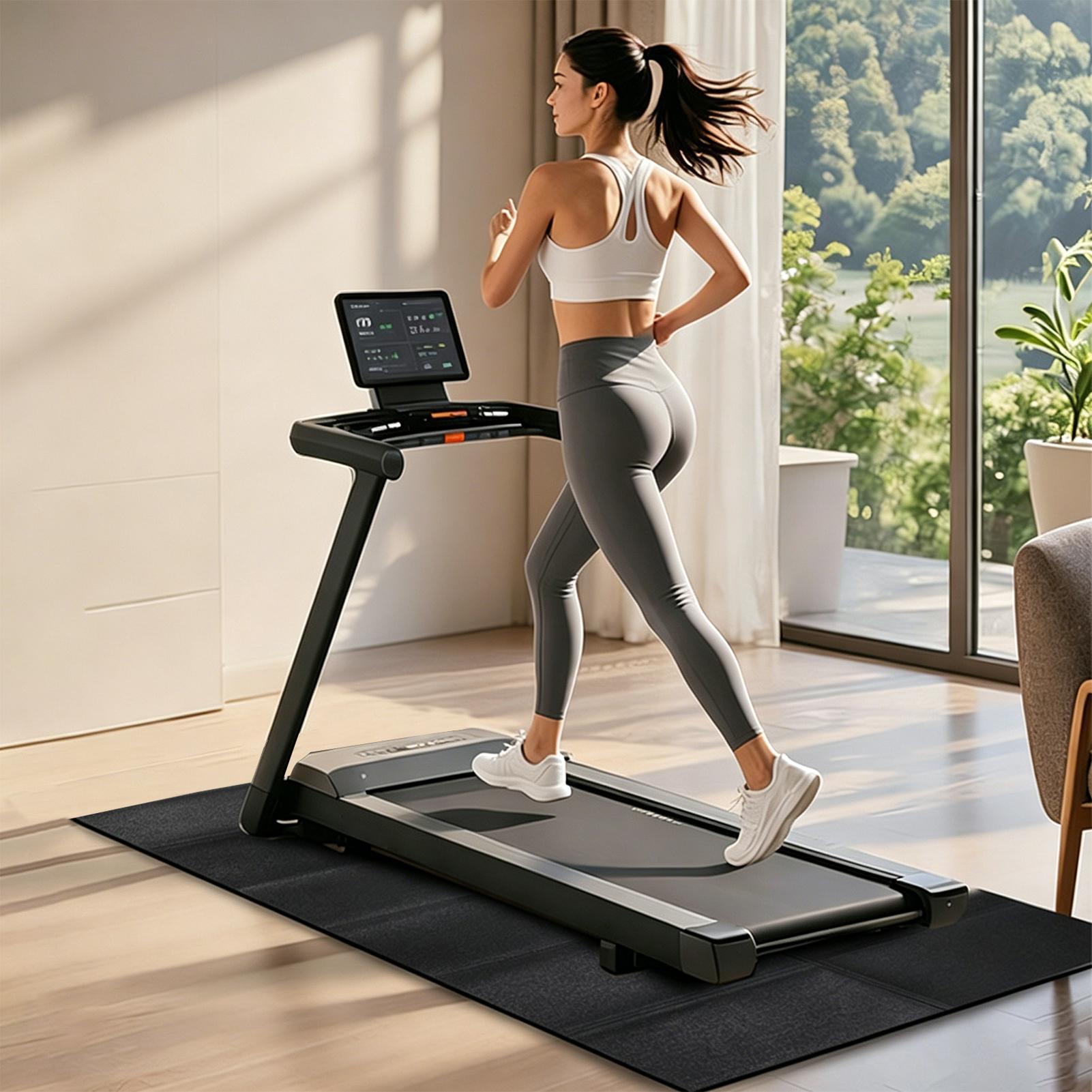トレッドミルマット振動吸収ヘビーデューティトレッドミルフロア - Home Gym Workout Equipment のレビューと価格