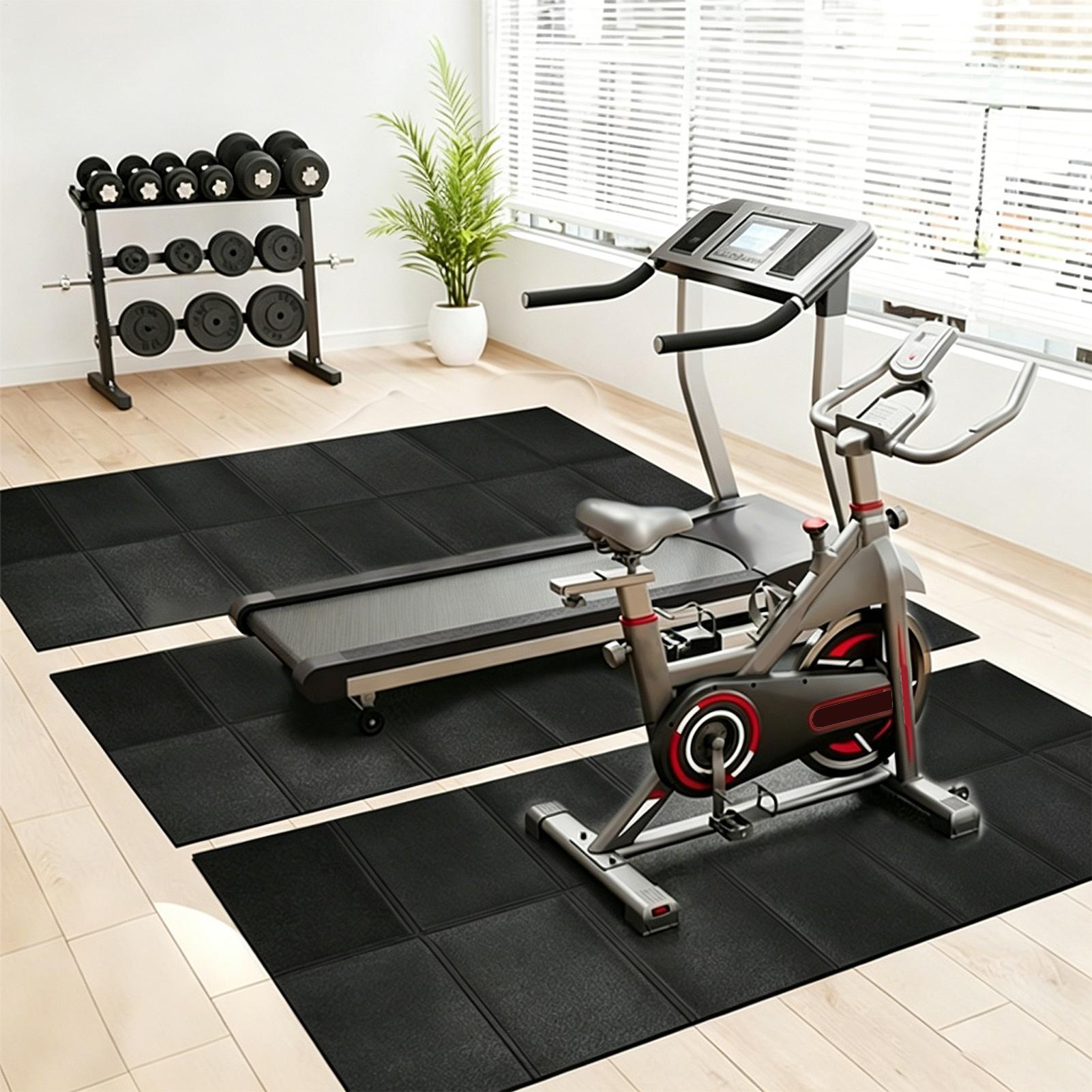 トレッドミルマット振動吸収ヘビーデューティトレッドミルフロア - Home Gym Workout Equipment のレビューと価格
