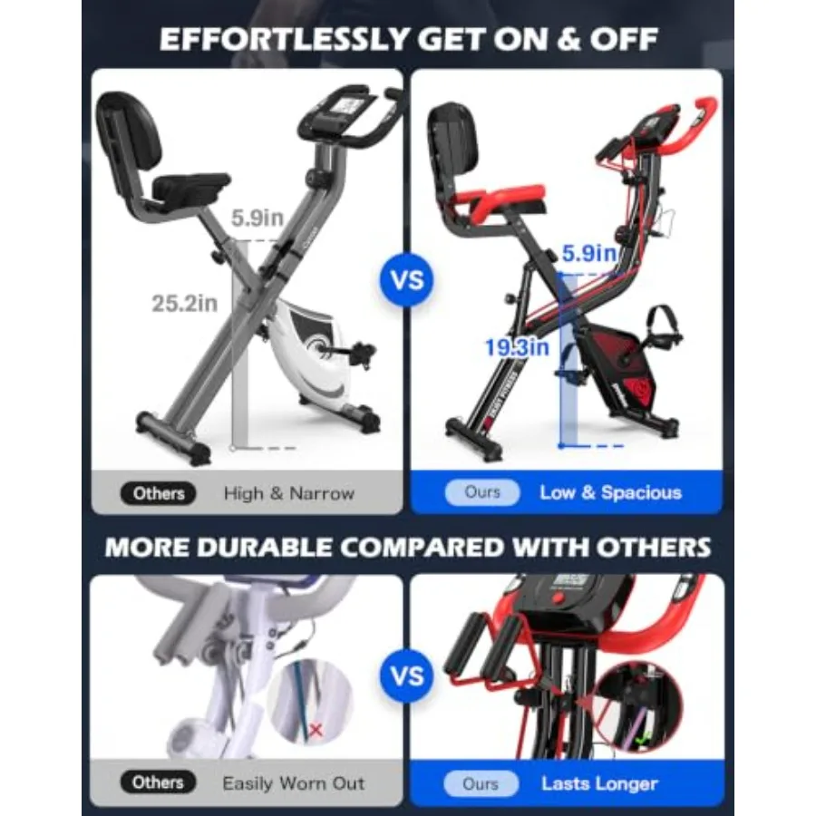 家庭用ジムに最適な、折りたたみ式の磁気式エクササイズバイク。 - Home Gym Bike のレビューと価格