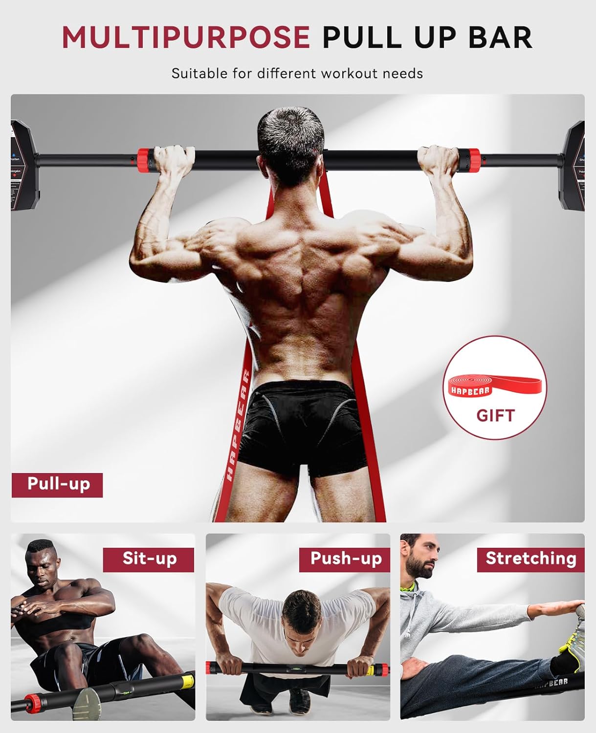幅調整可能なホームジム用水平懸垂バー、滑り止め加工のドア枠ト - Home Gym Upper Body Workout のレビューと価格