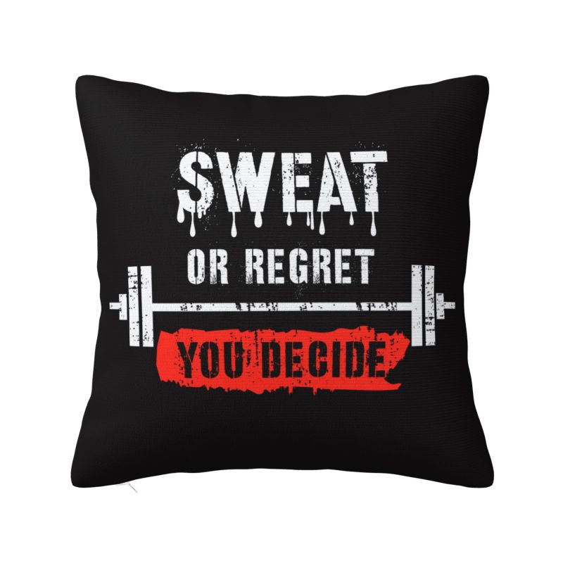 汗や後悔をあなたが決定ジムスロー枕ケース 45*45 センチ - Home Gym Yes Or No のレビューと価格