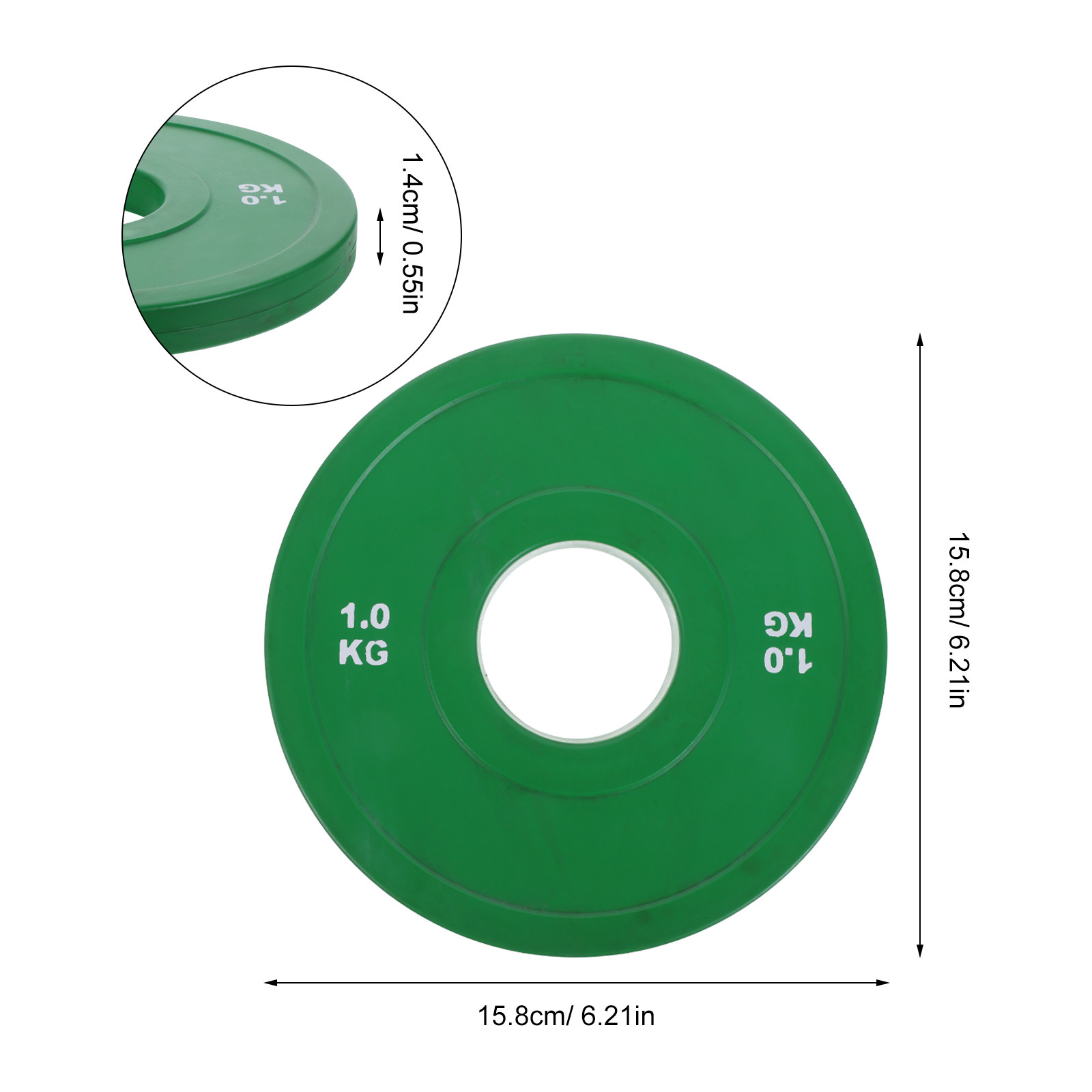 ラバーウェイトプレート バーベル 1kg カラートレーニング - Weight Plate Bumper のレビューと価格