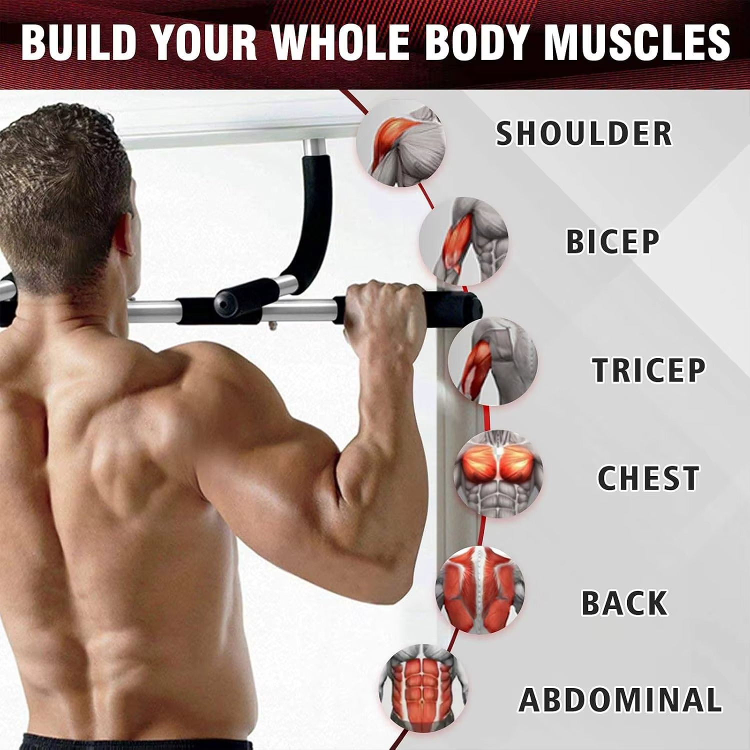 高さ調節可能なドアポール型懸垂バー。自宅での筋力トレーニング - Home Gym Upper Body Workout のレビューと価格
